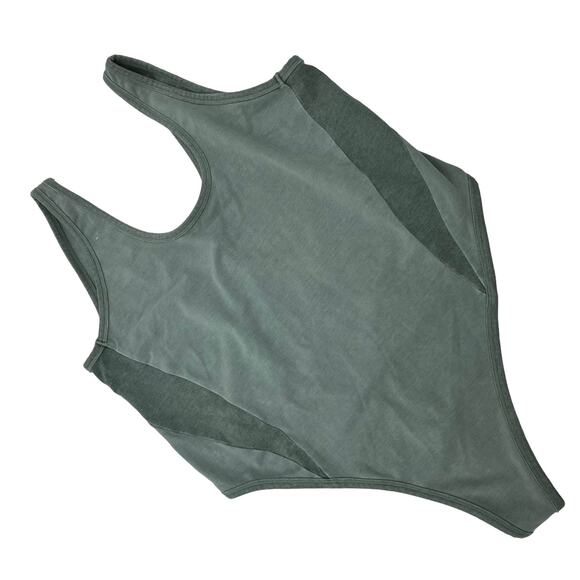 SKIMS Outdoor Basics Tank Thong Bodysuit Blue Chalk Cotton Blend Size 4X NEW - Picture 2 of 6